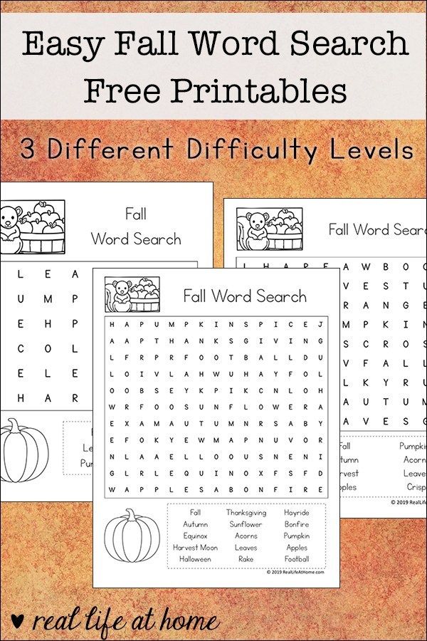 For a lovely, lazy, Fall day, check out these FREE Fall Word Search Sheets! #fhdhomeschoolers #freehomeschooldeals #hsfreebies #homeschoolinglife #fallresources