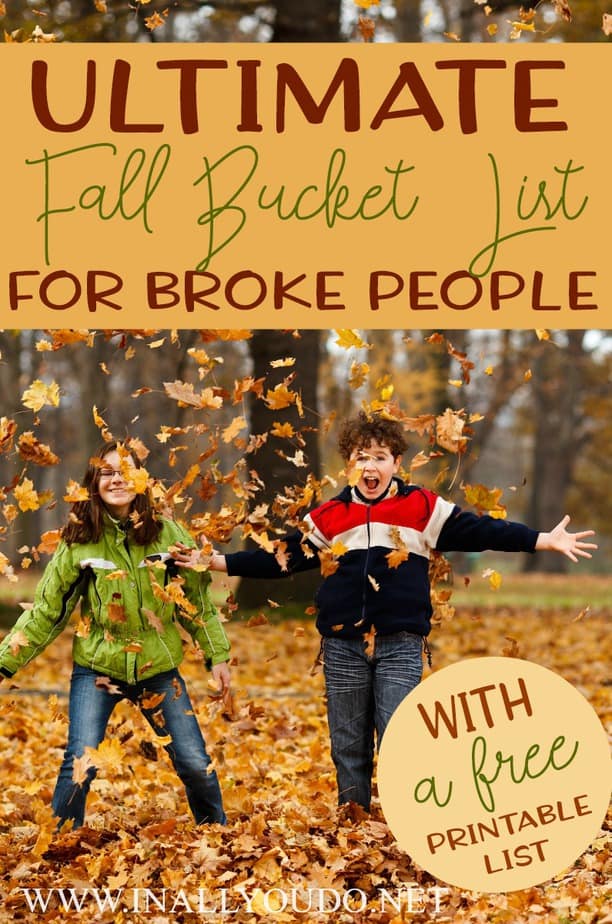 Fall is the perfect time to get outside and enjoy the cooler air. Need some great family ideas? Check out this Fall Bucket List on the cheap! #fall #bucketlist #freehomeschooldeals #fhdhomeschoolers