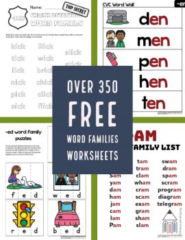 FREE Word Family Worksheets (350 pages) | Free Homeschool Deals