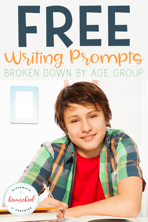 Do your kids struggle with creative writing? Use these FREE writing prompts to get their creativity started! They're even divided up by age group for easy reference! #freehomeschooldeals #fhdhomeschoolers #writingprompts #homeschoolers