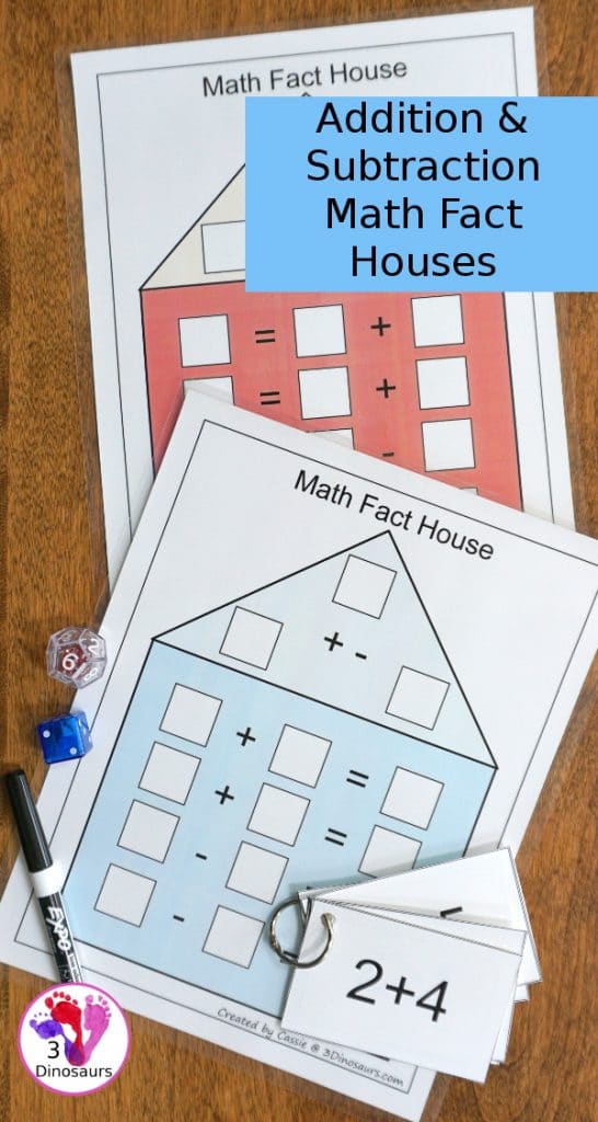 Exercise your child's math mind with these FREE Math Fact Houses: Addition & Subtraction! #fhdhomeschoolers #freehomeschooldeals #mathfacts #homeschoolmath #hsfreebies