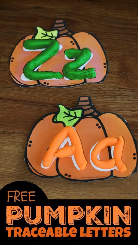 Spice up your literacy lesson with these FREE Pumpkin Traceable Letters! #fhdhomeschoolers #freehomeschooldeals #homeschoolers #fallresources #pumpkinmath