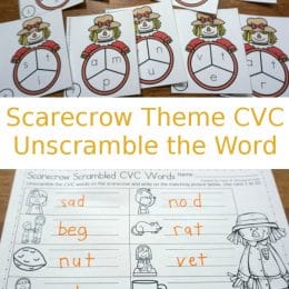 Make phonics fun with this FREE Scarecrow-Themed CVC Unscramble! #fhdhomeschoolers #freehomeschooldeals #fallresources #phonics #hsfreebies