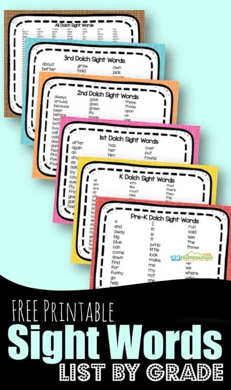 Track your child's progress with these FREE Printable Sight Words Lists! #fhdhomeschoolers #freehomeschooldeals #sightwords #homeschoolinglife #hsmoms