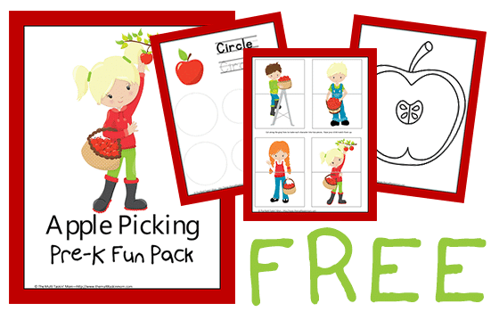 For apple and Fall lovers, you'll enjoy this FREE Apple Picking Pre-K Fun Pack! #fhdhomeschoolers #freehomeschooldeals #homeschoolinglife #fallresources #hsdays