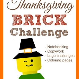 For Lego lovers, grab this FREE Thanksgiving Brick Challenge! #fhdhomeschoolers #freehomeschooldeals #thanksgiving #fallresources #legochallenge