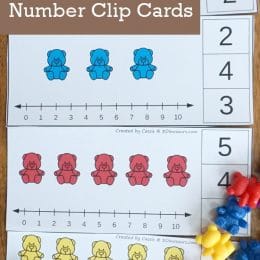 For counting fun, check out these FREE Bear-Themed Number Clip Cards! #fhdhomeschoolers #freehomeschooldeals #clipcards #homeschoolmath #hsmamas