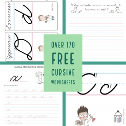 Create your handwriting lessons with these FREE Cursive Worksheets & Printables! #fhdhomeschoolers #freehomeschooldeals #hsmoms #homeschoolinglife #cursive