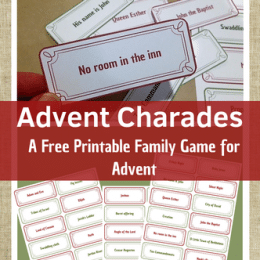 For holiday family fun, get this FREE Advent Charades Game! #fhdhomeschoolers #freehomeschooldeals #advent #homeschoolfamily #holidaygames