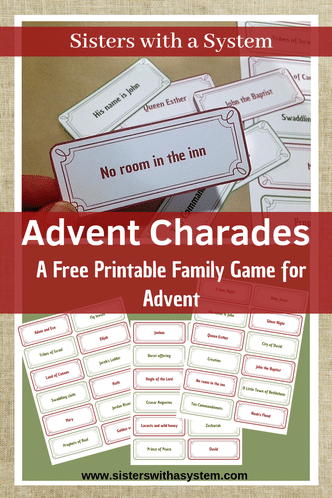 For holiday family fun, get this FREE Advent Charades Game! #fhdhomeschoolers #freehomeschooldeals #advent #homeschoolfamily #holidaygames