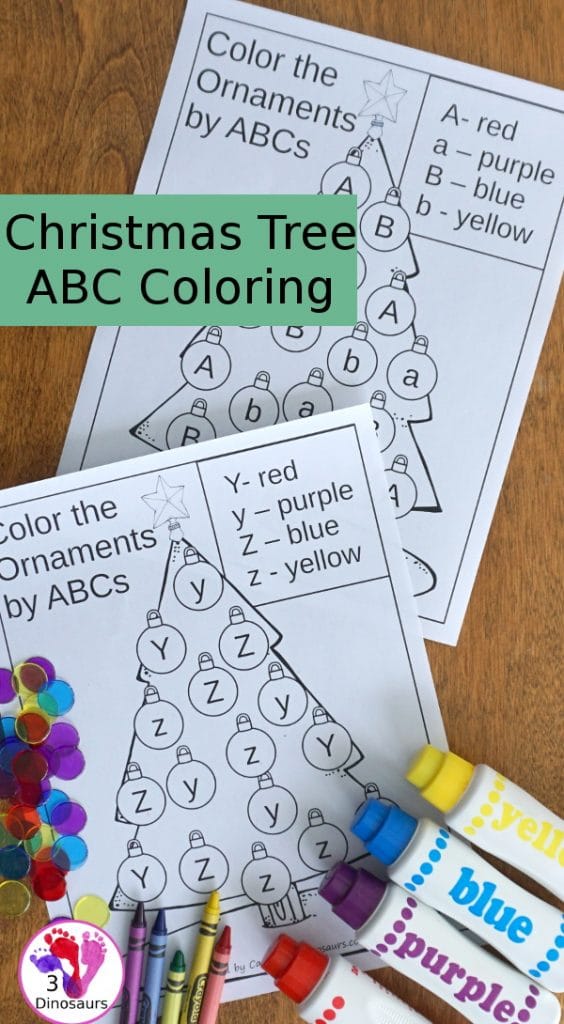 Practice upper and lowercase letters with these FREE Christmas Tree ABC Coloring Pages! #fhdhomeschoolers #freehomeschooldeals #christmas #coloringpages #homeschoolinglife