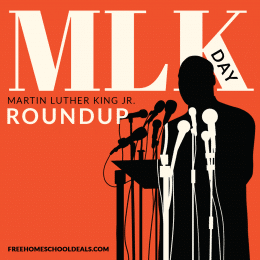 This January, celebrate with The BIG List of FREE Martin Luther King, Jr. Homeschool Resources! #fhdhomeschoolers #freehomeschooldeals #mlkday #martinlutherking #hsdays