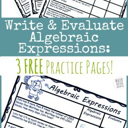 FREE Practice Pages for Writing Algebraic Expressions.