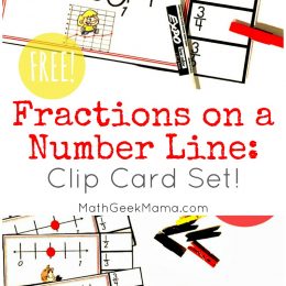 FREE Clip Cards Number Line Fractions. #fhdhomeschoolers #freehomeschooldeals #numberlinefractions