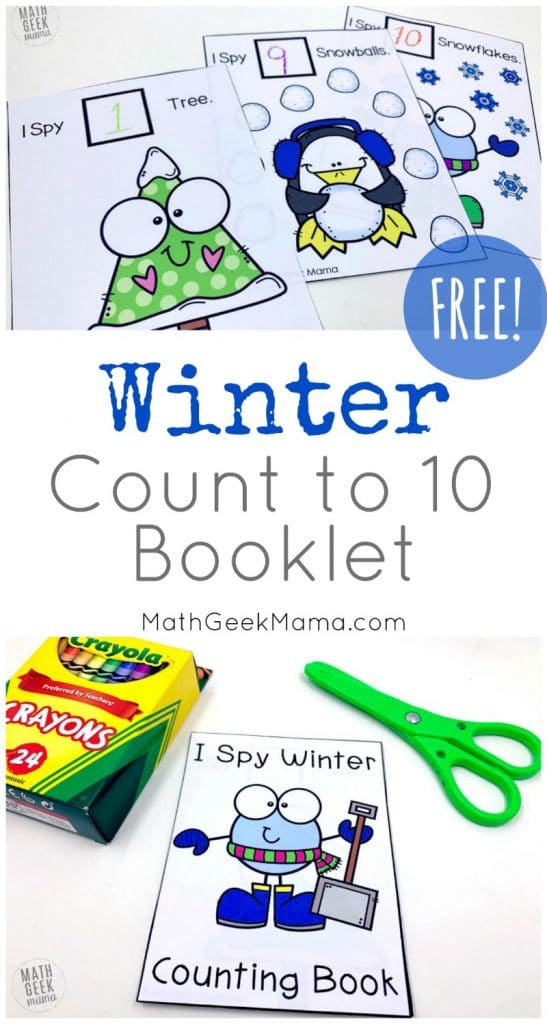 FREE Winter Booklet to Count to Ten.
#fhdhomeschoolers #freehomeschooldeals 
#countingbooklet
