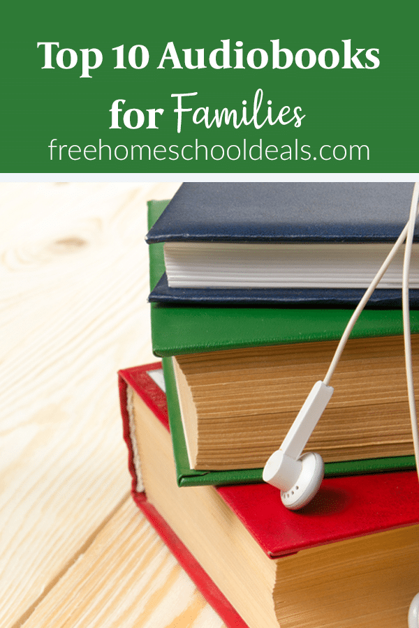 For road trips or vacations, check out the Top 10 Audiobooks for Families! #fhdhomeschoolers #freehomeschooldeals #audiobooks #hsdays #reading