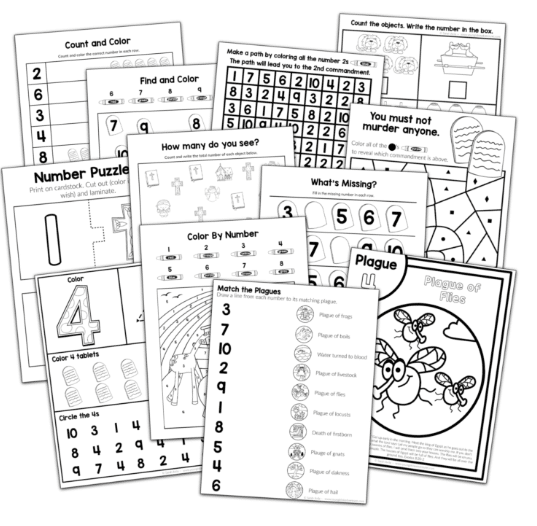 FREE Bible-Themed Number Charts. #fhdhomeschoolers #freehomeschooldeals #Biblenumbercharts