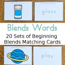 Consonant Blends Matching Cards.