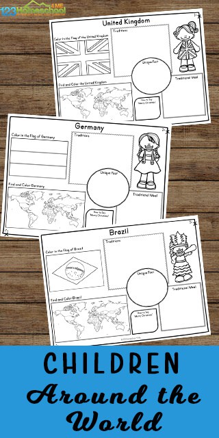 FREE Worksheets about Children around the World.
#childrenaroundtheworldworksheets
 #fhdhomeschoolers
#freehomeschooldeals	
