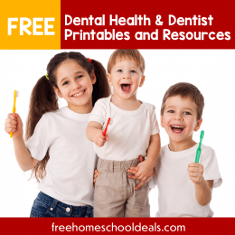 For Dental Health Month, check out these FREE Dentist/Dental Printables for February! #fhdhomeschoolers #freehomeschooldeals #dentalhealthmonth #hsdays #homeschooling