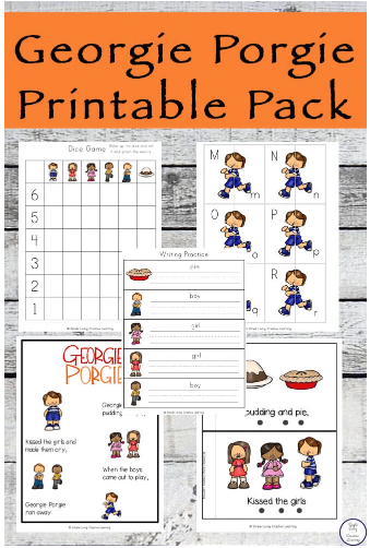 FREE Georgie Porgie Printable Pack.
#GeorgiePorgieprintables
#fhdhomeschoolers
#freehomeschooldeals
