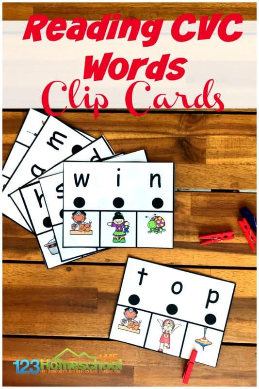 FREE CVC Words Printable and Activities. #fhdhomeschoolers #freehomeschooldeals #cvcwords