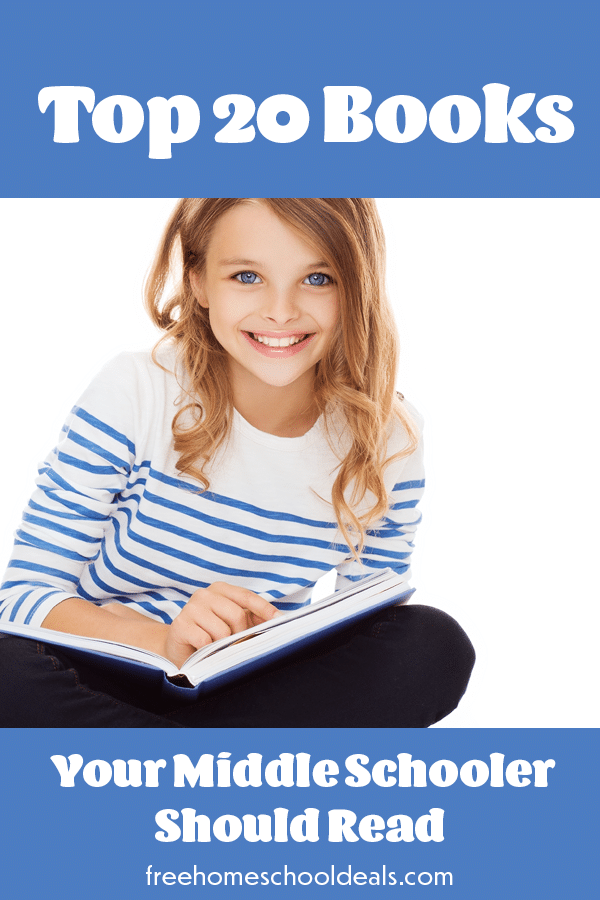 Your young reader will definitely be able to find a book they love with these Top 20 Books Your Middle Schooler Should Read! #fhdhomeschoolers #freehomeschooldeals #homeschooling #hsmoms #reading