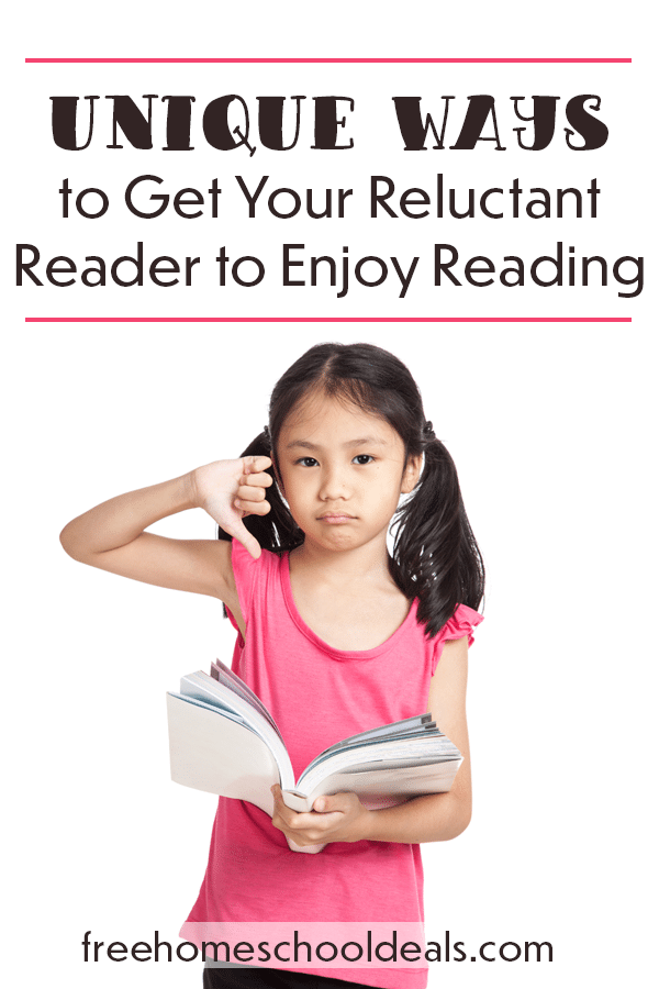 Does your child say they hate to read? Jumpstart their interest with these 10 Unique Ways to Get Your  Reluctant Reader to Enjoy Reading! #fhdhomeschoolers #freehomeschooldeals #homeschoolreading #readingmotivation #hsmoms