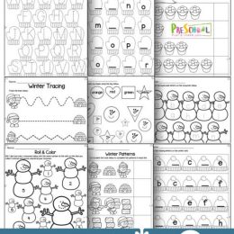 preschool winter FREE worksheets.