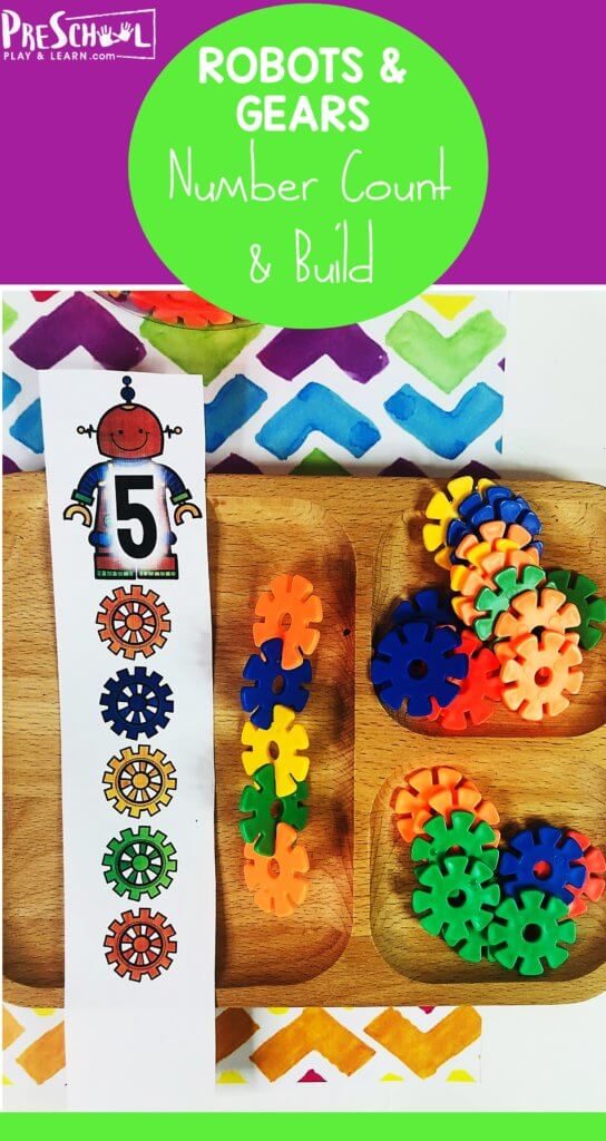 Free Robots and Gears Counting Activities. #robotactivities #robotandgearfun #robotcounting #countingactivities #fhdhomeschoolers #freehomeschooldeals