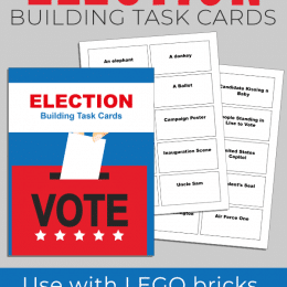 FREE Election Task Cards. #fhdhomeschoolers #freehomeschooldeals #electiontaskcards #electionbuildingcards