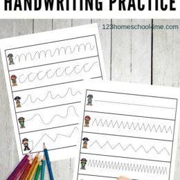 FREE Pirate-Themed Handwriting Printables. #freehomeschooldeals #fhdhomeschoolers #piratehandwritingprintables #handwritingpractice