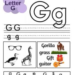 For fun letter G activities and so much more, grab these FREE Letter G Worksheets! #fhdhomeschoolers #freehomeschooldeals #phonics #letterg #hsmoms