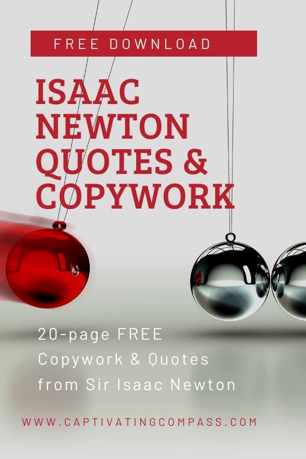 For science and literacy lessons, grab these FREE Isaac Newton Quotes & Copywork! #fhdhomeschoolers #freehomeschooldeals #isaacnewton #homeschoolscience #hsdays