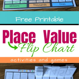 FREE Place Value Flip Chart and Games. #freehomeschooldeals #fhdhomeschoolers #placevaluecards #placevaluegames