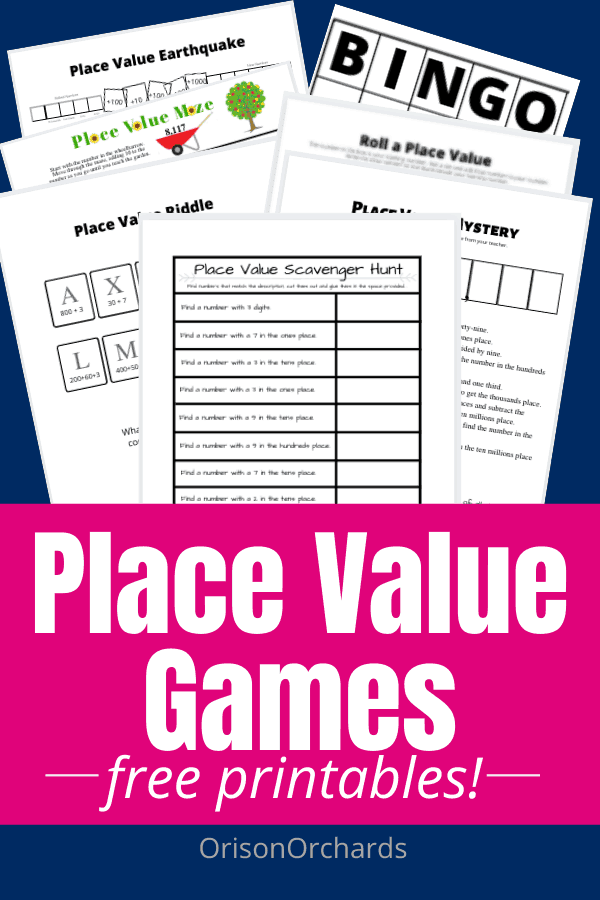 Fun Place Value Games. #placevaluegames #placevalue #mathgames #fhdhomeschoolers #freehomeschooldeals