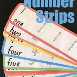 FREE Number Strips Handwriting/Recognition Printables. #freehomeschooldeals #fhdhomeschoolers #handwritingpractice #numberstrips #numberrecognition