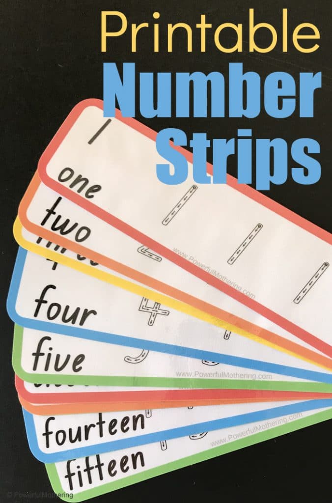 FREE Number Strips Handwriting/Recognition Printables. #freehomeschooldeals #fhdhomeschoolers #handwritingpractice #numberstrips #numberrecognition