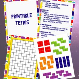 For screen-free fun, grab this FREE Printable Tetris Board Game! #fhdhomeschoolers #freehomeschooldeals #tetris #screenfree #boardgames