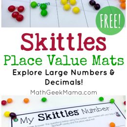 FREE Yummy Skittles Place Value Mats. #placevalue #skittlesmath