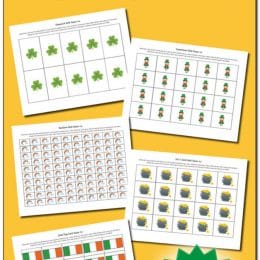 FREE St. Patrick’s Day Grid Games. #StPatricksDaygames #mathgridgames #countingpractice #fhdhomeschoolers #freehomeschooldeals