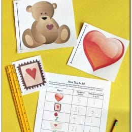 FREE Valentine's Day Measurement Activity. #freehomeschooldeals #fhdhomeschoolers #measurement #measuringskills