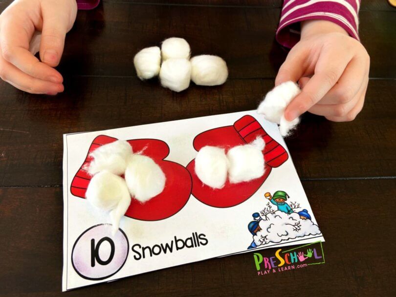 Winter FREE Hands-on Counting Practice. #freehomeschooldeals #fhdhomeschoolers #countingpractice #wintercountingactivity