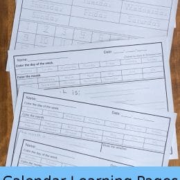 FREE Calendar Learning Printable. #freehomeschooldeals #fhdhomeschoolers #calendarlearning #weeklycalendar