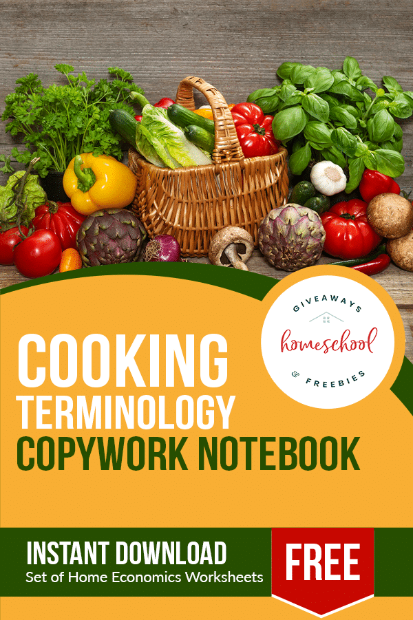 FREE Terminology of Cooking Copywork. #fhdhomeschoolers #freehomeschooldeals #cookingterms #cookingterminology #termsforcooking #futurecooks