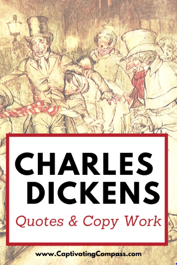 FREE Charles Dickens Copywork and Quotes Download. #freehomeschooldeals #fhdhomeschoolers #CharlesDickens #Dickensquotes #Dickenscopywork 