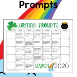 FREE writing prompts calendar – March. #Marchwritingprompts #writingpromptscalendar #fhdhomeschoolers #freehomeschooldeals