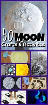 50 Crafts and Activities about the Moon. #freehomeschooldeals #fhdhomeschoolers #mooncrafts #moonactivities