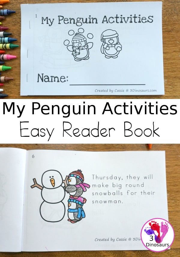 For a fun, wintry easy reader, grab this FREE My Penguin Activities Easy Reader! #fhdhomeschoolers #freehomeschooldeals #easyreaders #phonics #homeschoolreading