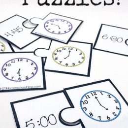 FREE Puzzles for Telling Time. #tellingtime #telltime #telltimepuzzles #fhdhomeschoolers #freehomeschooldeals